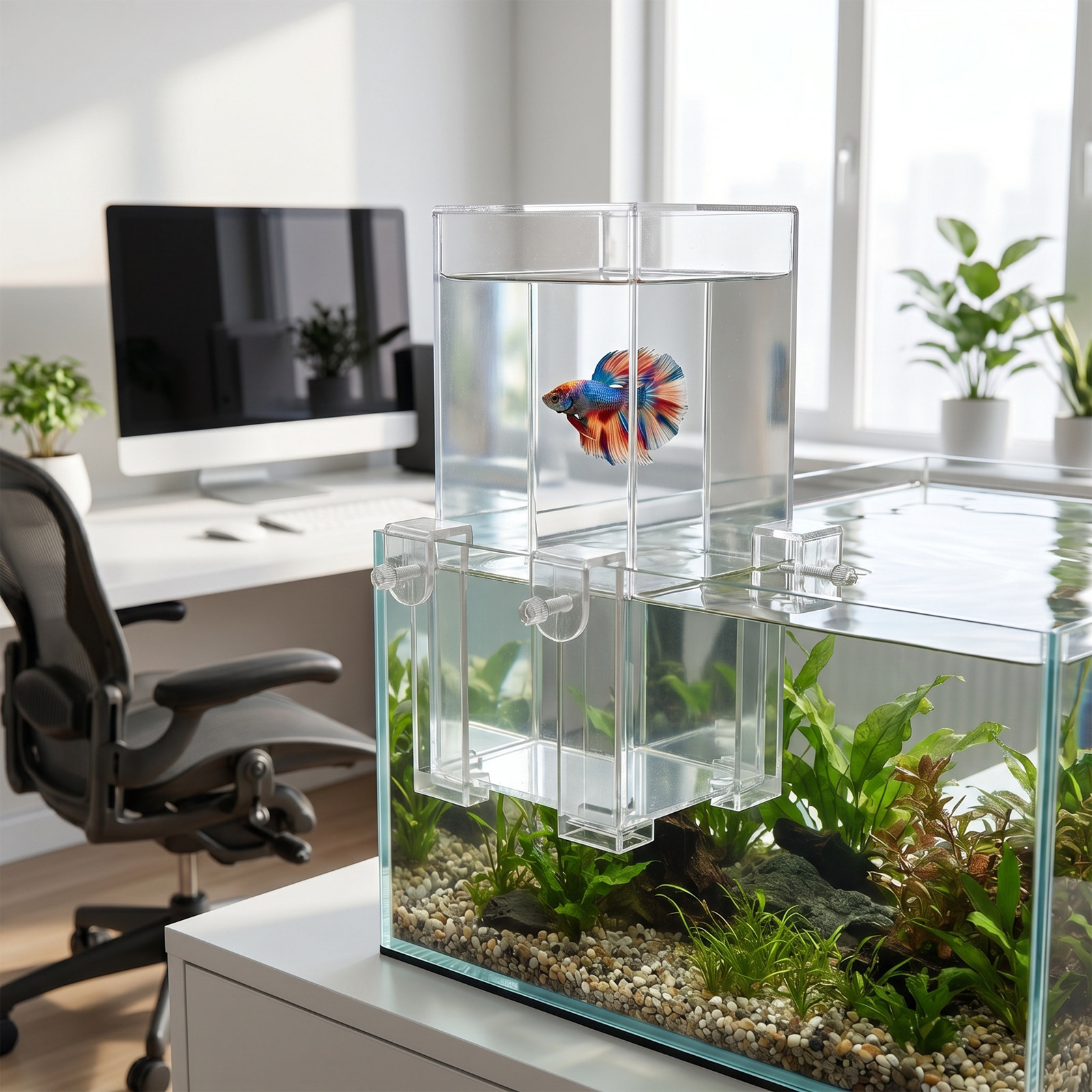 Suspended Fish Tank Aquarium R - Marine Aquarium Overflow ulasan dan harga